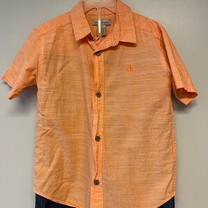 Calvin Klein Jeans Orange Casual Button Down Shirt